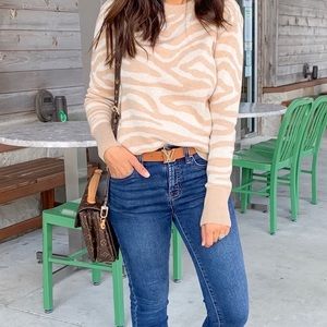 Neutral animal print sweater